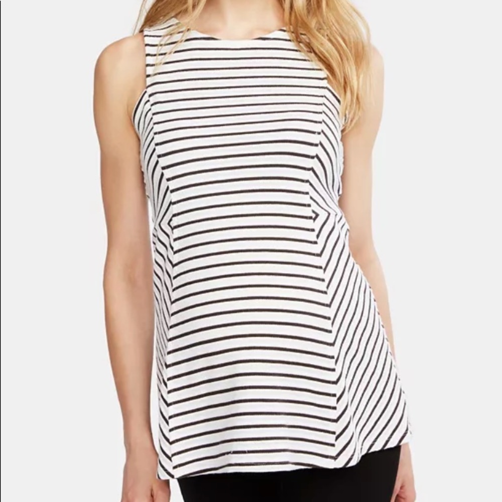 A Pea In The Pod Maternity Striped Peplum Top